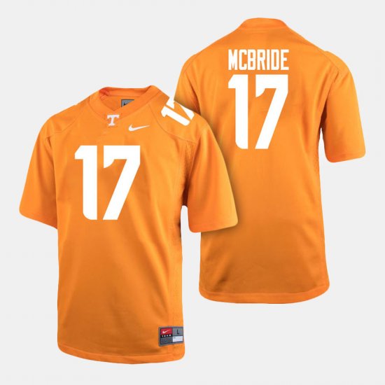 #17 Will McBride College Football UT Men\'s Orange Jersey 315229-174