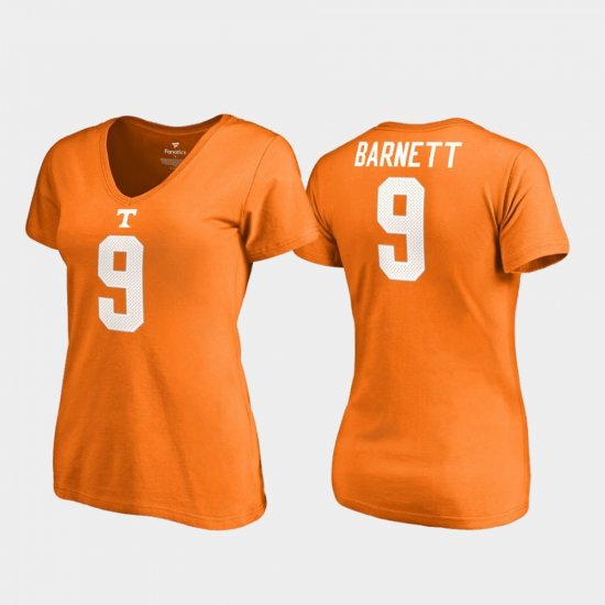 #9 Derek Barnett College Legends UT V-Neck Womens Tennessee Orange T-Shirt 528892-507